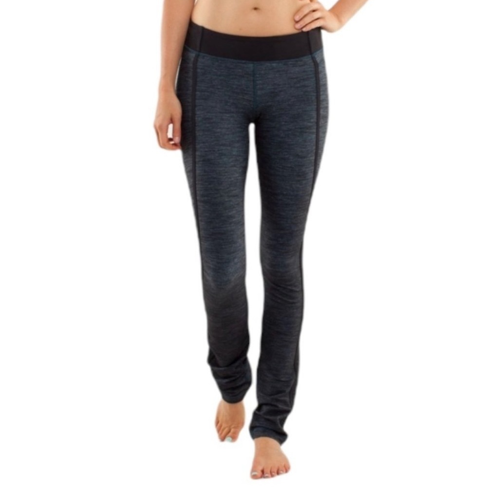 Lululemon Forme Pant Denim Alberta Lake Black Full Length Leggings Size 10